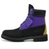 6-Inch Premium Waterproof Boot large de 15 cm « Nubuck noir et violet »
