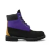 6-Inch Premium Waterproof Boot large de 15 cm « Nubuck noir et violet »