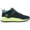 Baskets Solar Wave en matériaux mixtes « Nubuck noir et vert citron »
