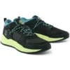Baskets Solar Wave en matériaux mixtes « Nubuck noir et vert citron »