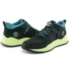 Baskets Solar Wave en matériaux mixtes « Nubuck noir et vert citron »