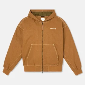 Bombers à capuche en toile de coton délavée