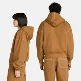 Bombers à capuche en toile de coton délavée