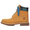 Bottes 6-Inch Premium de 15 cm « Blé avec col en tartan bleu »
