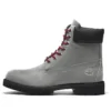 Bottes 6-Inch Premium « Nubuck gris avec rouge »