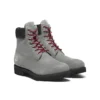 Bottes 6-Inch Premium « Nubuck gris avec rouge »