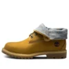 Bottes authentiques imperméables à rabat roulé et imprimé floral « Blé Grey »