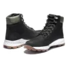 Bottes Brooklyn à fermeture éclair latérale de 15 cm « Nubuck noir avec col rembourré vert »