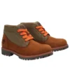 Bottes chukka mi-hautes à lacets haut de gamme « Nubuck marron moyen »