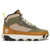 Bottes de randonnée imperméables GreenStride Motion 6 Mid en tissu et cuir « Vert olive »