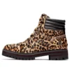 Bottes de randonnée mi-hautes London Square « Imprimé léopard marron »