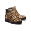 Bottes de randonnée mi-hautes London Square « Imprimé léopard marron »