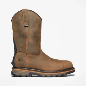 Bottes de travail à enfiler True Grit à embout de protection pour hommes – Marron café