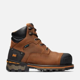 Bottes de travail imperméables Boondock 6 pouces à embout de protection pour hommes – Marron