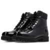 Bottes en cuir verni imperméables Premium Waterproof de 15 cm « Noir »