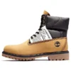 Bottes haut de gamme 6 pouces en cuir et tissu « Nubuck blé et noir »