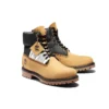 Bottes haut de gamme 6 pouces en cuir et tissu « Nubuck blé et noir »