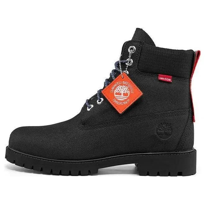 Bottes Heritage 6-Inch imperméables à coupe large « Noir Helcor with Orange »