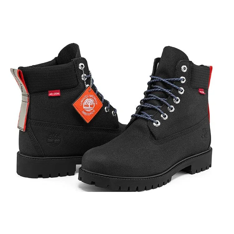 Bottes Heritage 6-Inch imperméables à coupe large « Noir Helcor with Orange »