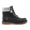 Bottes Heritage 6-Inch imperméables « Cuir pleine fleur noir avec col argenté »