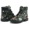 Bottes Heritage 6 pouces imperméables « Nubuck noir à fleurs »