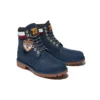 Bottes Heritage à semelle cupsole de 15 cm « Nubuck bleu marine et rouge »
