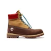Bottes imperméables haut de gamme 6 pouces « Nubuck marron avec col jaune et rouge »