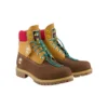 Bottes imperméables haut de gamme 6 pouces « Nubuck marron avec col jaune et rouge »