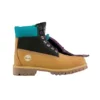 Bottes imperméables haut de gamme de 15 cm « Nubuck blé avec col noir et bleu »
