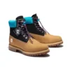 Bottes imperméables haut de gamme de 15 cm « Nubuck blé avec col noir et bleu »