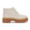 Bottes imperméables à lacets mi-hautes Stone Street « White Nubuck »
