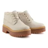 Bottes imperméables à lacets mi-hautes Stone Street « White Nubuck »