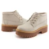 Bottes imperméables à lacets mi-hautes Stone Street « White Nubuck »