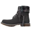 Bottes imperméables Lindon Woods 6-Inch Boot « Nubuck gris foncé et col imprimé noir »