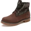 Bottes mi-hautes à revers « Imprimé camouflage vert-marron »
