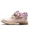 Bottes à revers Basic « Rose pâle avec imprimé à carreaux »