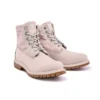 Bottes à revers large Basic « Rose pâle à imprimé écossais »
