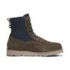 Bottes Vibram en cuir et tissu imperméables « Suède vert olive »