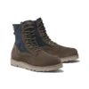 Bottes Vibram en cuir et tissu imperméables « Suède vert olive »