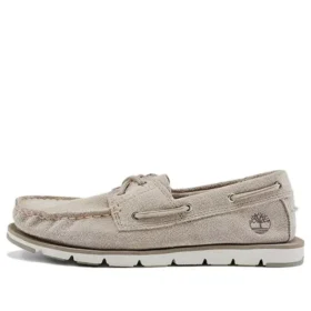 Camden Falls Suede Boat White