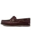 Chaussures bateau en cuir faites main, marron