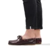 Chaussures bateau en cuir faites main, marron
