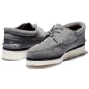 Chaussures Oxford à talon compensé et 3 œillets, coupe étroite « Suède gris moyen »