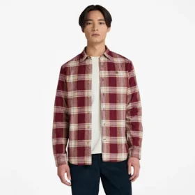 Chemise à carreaux en flanelle à chevrons pour homme