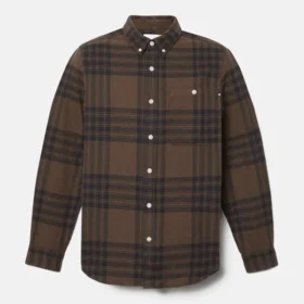 Chemise à carreaux en flanelle mi-épaisse pour homme