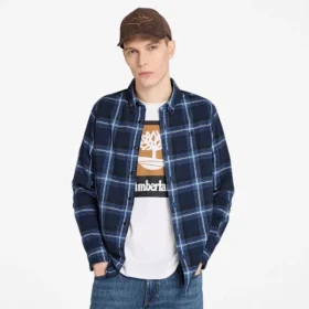 Chemise à carreaux en flanelle mi-épaisse pour homme