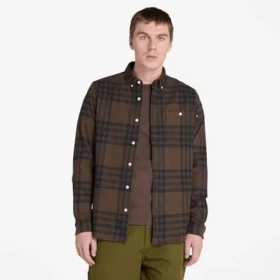 Chemise à carreaux en flanelle mi-épaisse pour homme