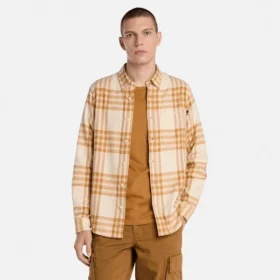 Chemise à carreaux en flanelle mi-épaisse pour homme