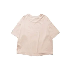 Col rond, manches courtes, rose