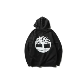 Hoodie à capuche et fermeture éclair avec logo Timberland imprimé, Noir